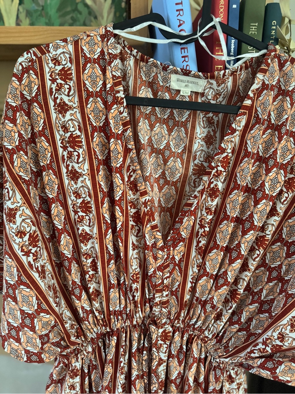 Cost Plus World Market Rust-Patterned Boho Maxi Dress - Picture 2 of 7